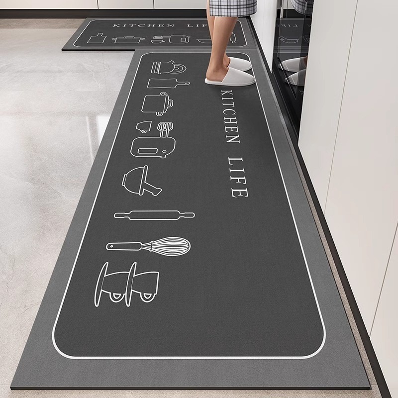 Commercial Kitchen Vinyl Flooring - พรมครัว พรมเฉพาะสำหรับห้องครัว กันน้ำและกันน้ำมัน พรมไวนิล เช็ดทำความสะอาดได้ แผ่นรองพื้นกันลื่น
