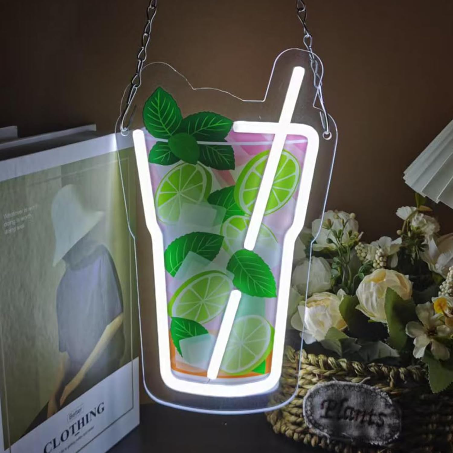 Commercial Kitchen Light - ป้ายไฟนีออน Mojito Cocktail สำหรับเครื่องดื่มฤดูร้อน ไฟ LED