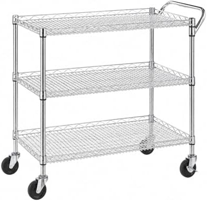 Commercial Kitchen On Wheels - รถเข็นครัวอเนกประสงค์แบบ 3 ชั้น พร้อมล้อเลื่อน ขนาดใหญ่ 45
