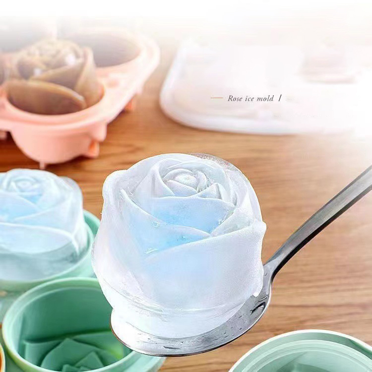 Commercial Kitchen Utensil Holder - 3D Rose Ice แม่พิมพ์ 4 หลุม