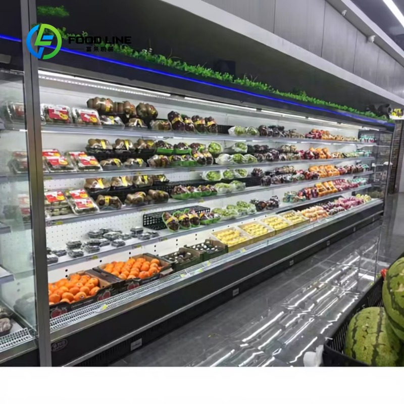 Refrigerated Display Case - ตู้แช่แสดงสินค้าแบบเปิดสำหรับซูเปอร์มาร์เก็ต พร้อมม่านกันแสงกลางคืน อุปกรณ์ทำความเย็นเชิงพาณิชย์ ขายดี