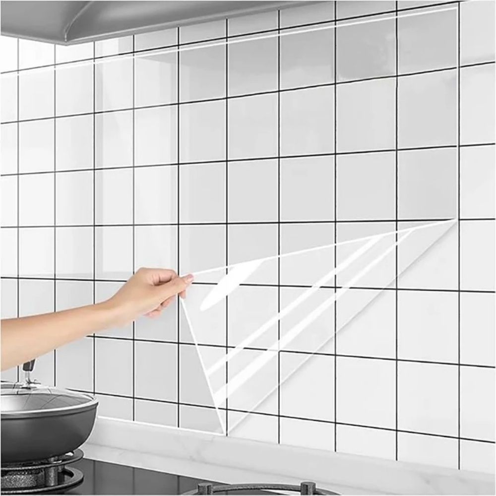Commercial Kitchen Wall Panels - 3M/5M/10M วอลล์เปเปอร์ติดผนังห้องครัวโปร่งใสฟิล์มป้องกันไฟฟ้าสถิตย์สติกเกอร์ติดผนังกันน้ำกระดาษกันน้ำตกแต่งบ้าน