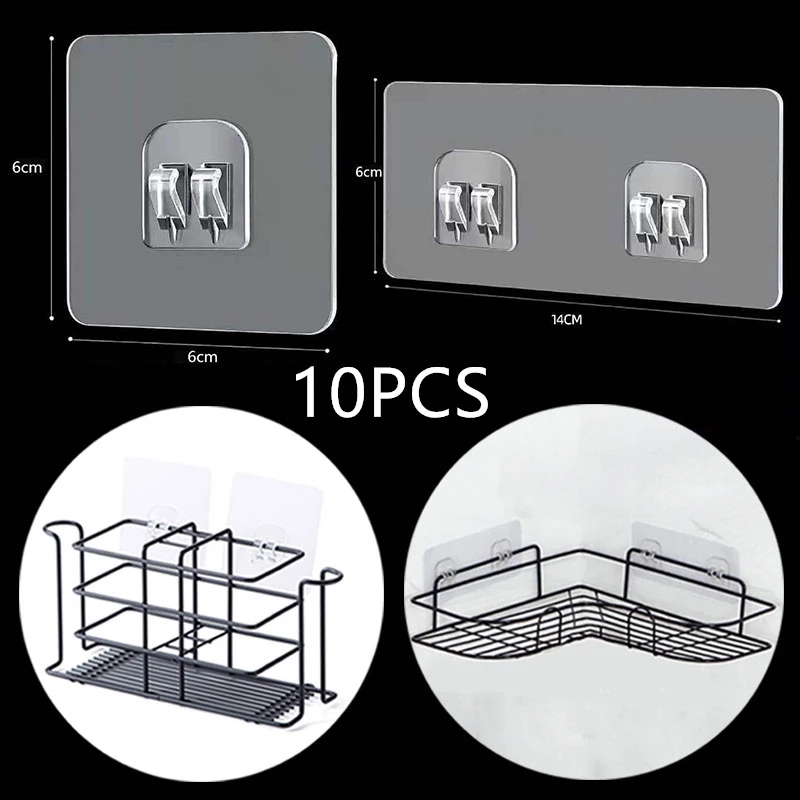 Commercial Kitchen Rack - 10PCS แขวนผนังชั้นวางยึด Patch Strong Self-Adhesive Snap