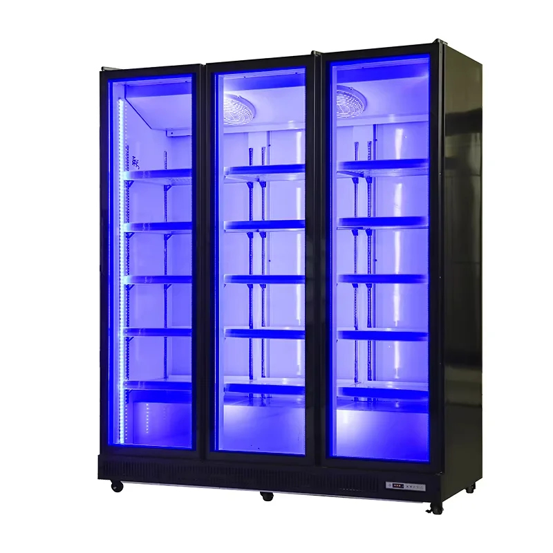 Refrigerated Display Case - ตู้แช่เย็นเชิงพาณิชย์ขนาดใหญ่แบบตั้งตรงสำหรับซุปเปอร์มาร์เก็ต โชว์เครื่องดื่ม