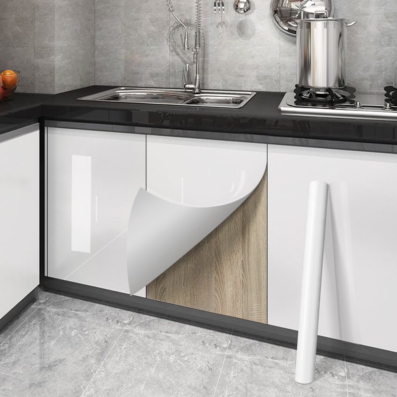 Commercial Kitchen Wall Panels - สติ๊กเกอร์ติดผนังสีขาวเงาสำหรับตู้ ตกแต่งเฟอร์นิเจอร์เก่า ตกแต่งด้วยสติ๊กเกอร์แบบติดเอง กันน้ำมันในครัว กันน้ำ