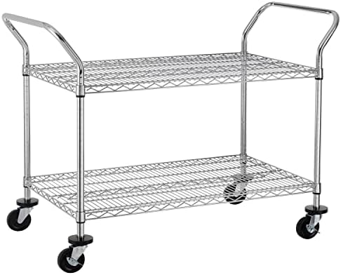 Commercial Kitchen On Wheels - รถเข็นสองชั้นสำหรับใช้งานเชิงพาณิชย์, รถเข็นอเนกประสงค์สำหรับงานหนัก, รถเข็นพร้อมล้อและที่จับ, รถเข็นครัวติดล้อ