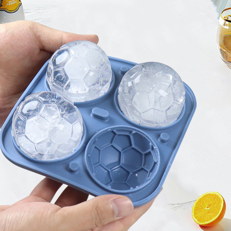 Commercial Kitchen Utensil Holder - แม่พิมพ์ซิลิโคนน้ำแข็งก้อนน้ำแข็ง4ช่องพร้อมฝาปิดเครื่องทำน้ำแข็งก้อนขนาดใหญ่สำหรับวิสกี้ค็อกเทลครัวเครื่องมือบาร์อุปกรณ์เสริม
