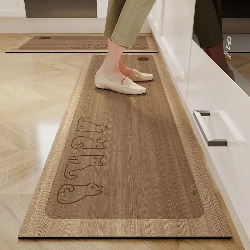 Commercial Kitchen Vinyl Flooring - ห้องครัวแผ่นกันน้ําลื่นไวนิลพรม Pvc ห้องครัวพรมหนังการ์ตูนไม้พรม Alfombras De Cocina