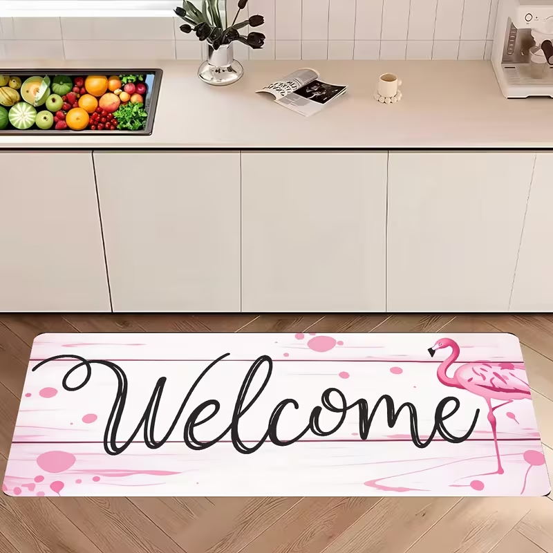 Commercial Kitchen Background - พรมปูพื้นลายฟลามิงโกสีชมพู พรมครัวยาว พื้นหลังลายไม้สีอ่อน พรมกันลื่น พรมปูพื้นน่ารักสำหรับทางเข้าบ้าน พรมในร่ม