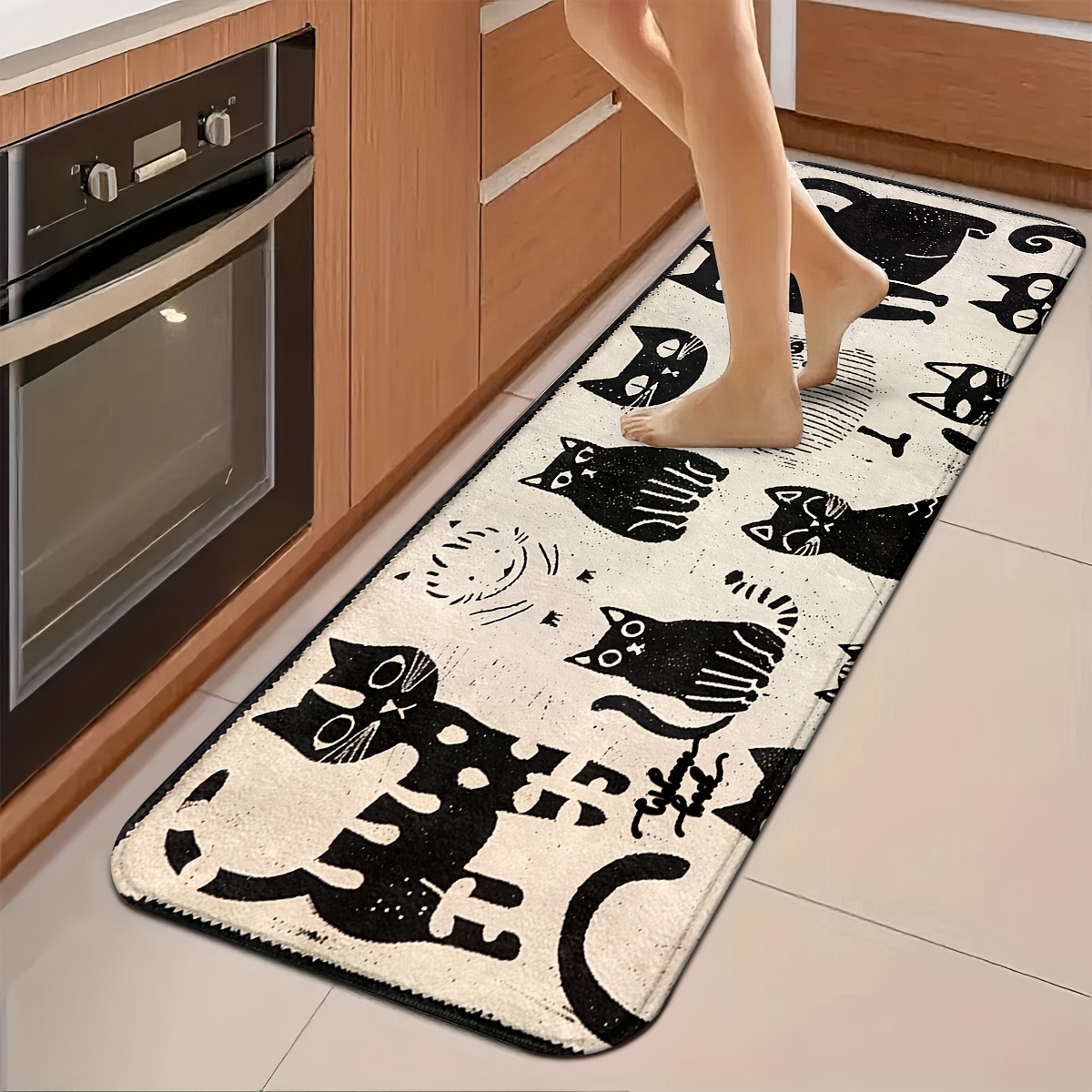 พรมปูพื้นลายการ์ตูนแมวน่ารัก พ - Commercial Kitchen Background บทวิจารณ์และราคา
