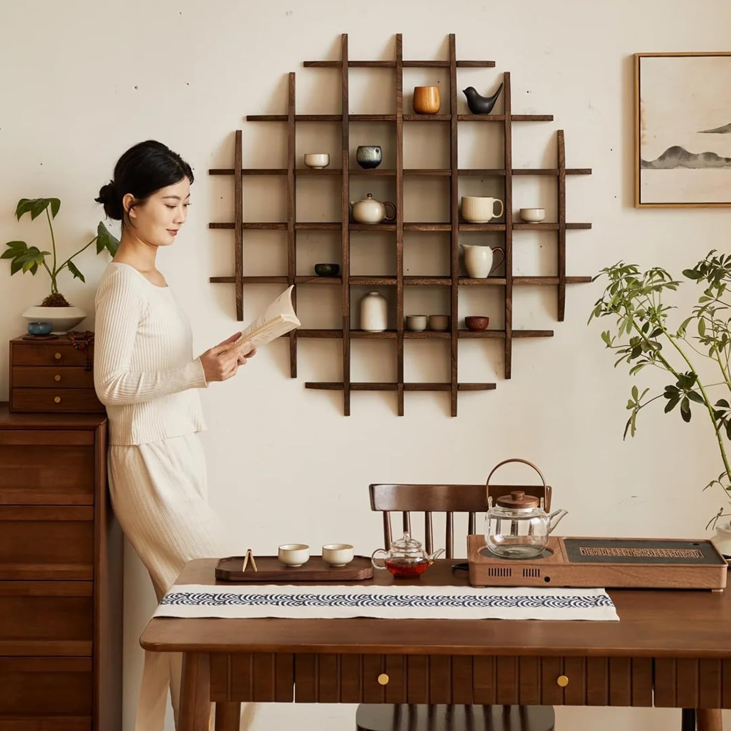 ที่วางถ้วยชาจีนไม้เนื้อแข็งติด - Commercial Kitchen Rack บทวิจารณ์และราคา