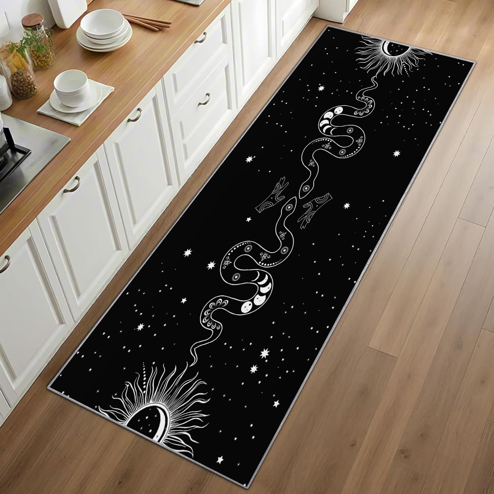 พรมลายงูแบบกอธิค พื้นหลังสีดำ  - Commercial Kitchen Background บทวิจารณ์และราคา
