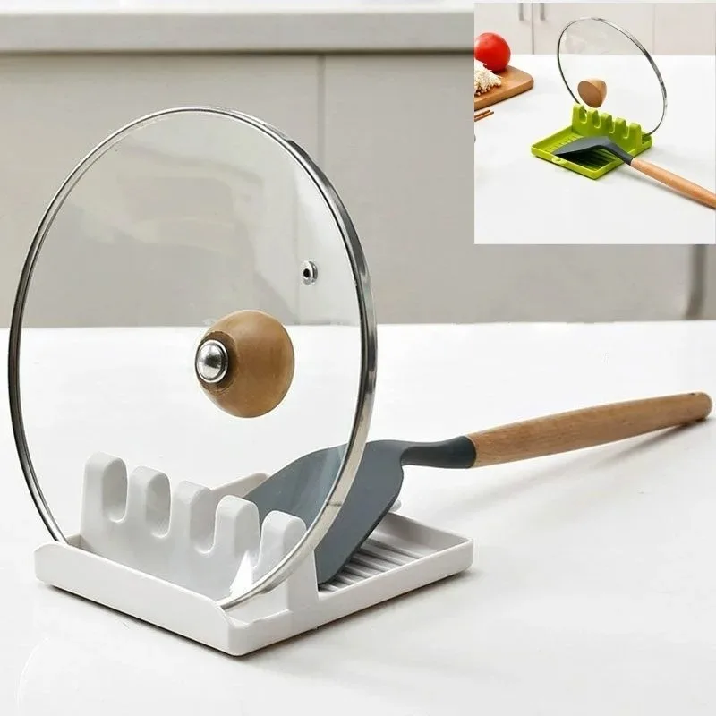 ฝาปิดกระทะรองรับช้อนหม้อวางไม้ - Commercial Kitchen Utensil Holder บทวิจารณ์และราคา