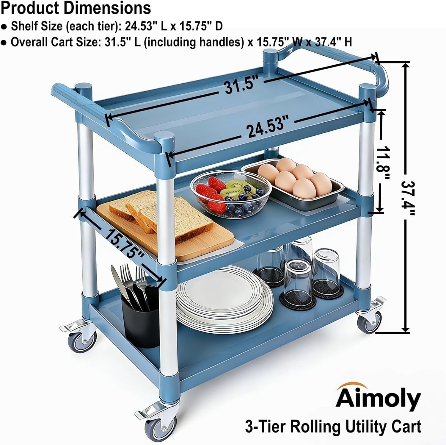 รถเข็นอเนกประสงค์ 3 ชั้น แบบมี - Commercial Kitchen On Wheels บทวิจารณ์และราคา