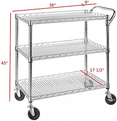 รถเข็นครัวอเนกประสงค์แบบ 3 ชั้ - Commercial Kitchen On Wheels บทวิจารณ์และราคา