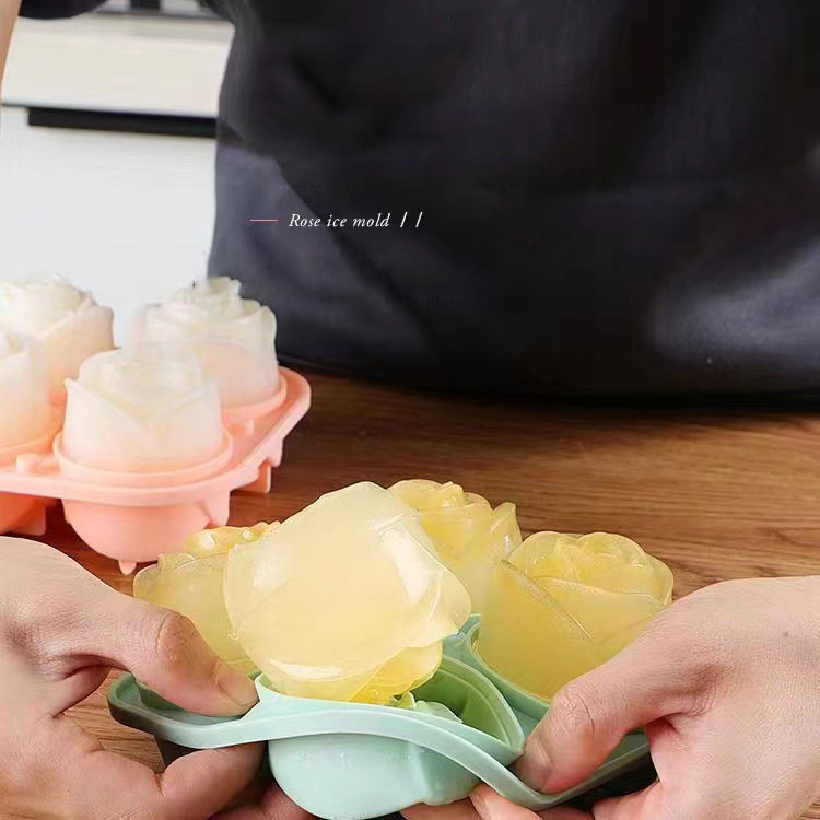 3D Rose Ice แม่พิมพ์ 4 หลุม Ic - Commercial Kitchen Utensil Holder บทวิจารณ์และราคา