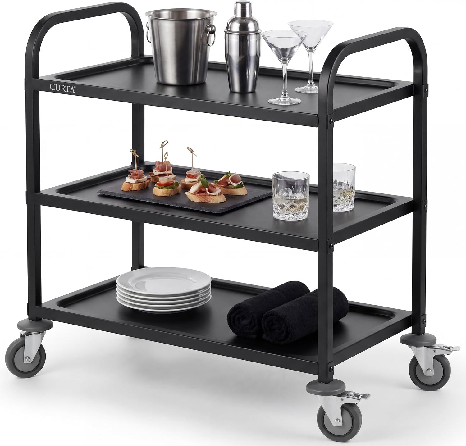 รถเข็นเสิร์ฟอาหารสแตนเลสสีดำ 3 - Commercial Kitchen On Wheels บทวิจารณ์และราคา