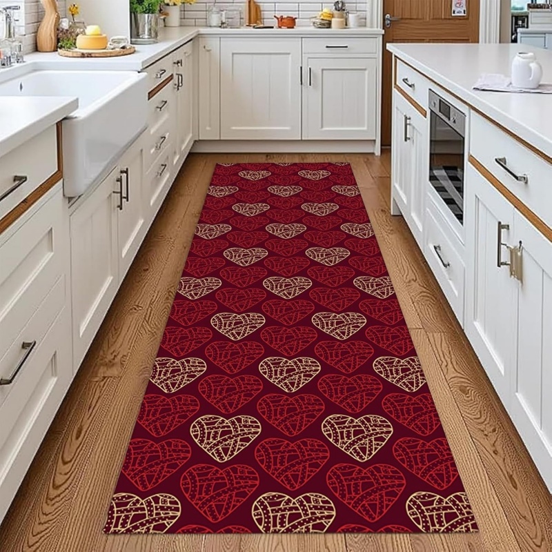 พรมพิมพ์ลายหัวใจกลีบกุหลาบสีแด - Commercial Kitchen Background บทวิจารณ์และราคา