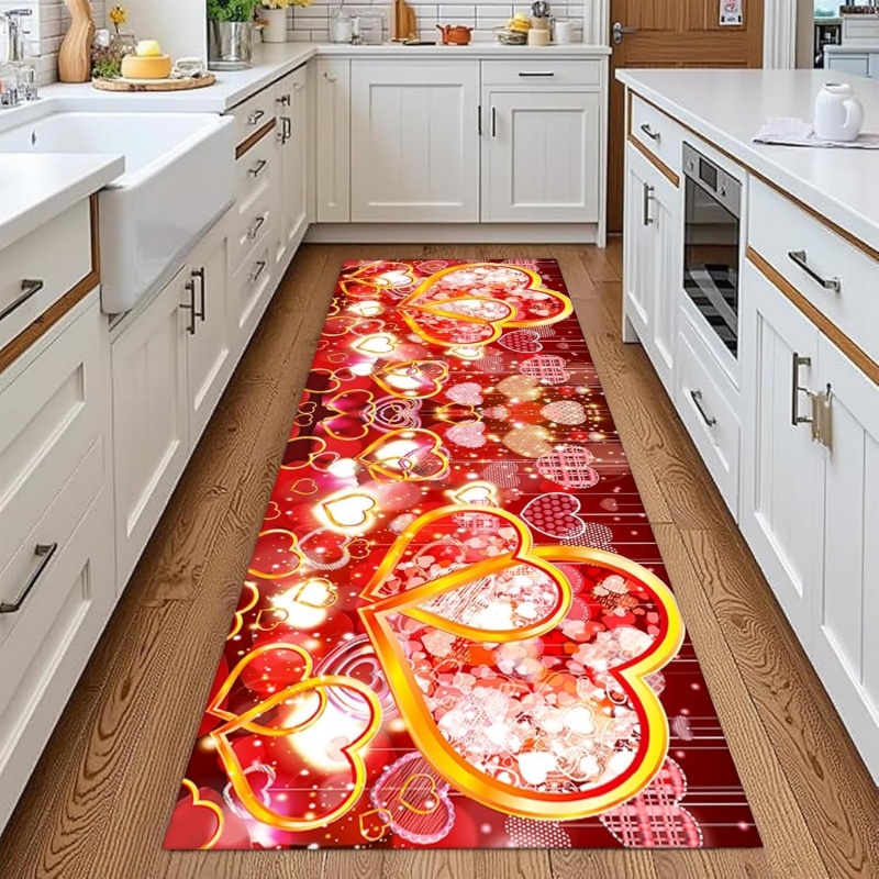 พรมพิมพ์ลายหัวใจกลีบกุหลาบสีแด - Commercial Kitchen Background บทวิจารณ์และราคา