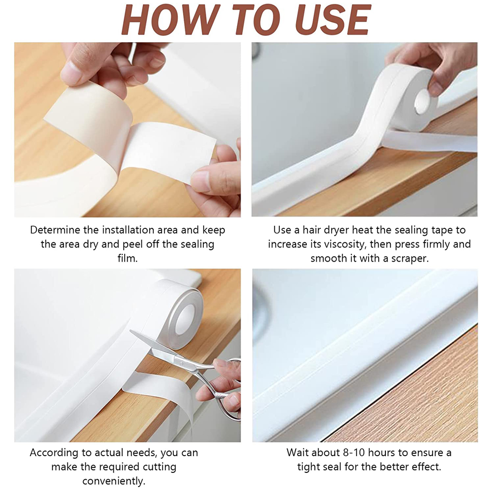 3.2M Bath Caulk เทปกาว PVC น้ํ - Commercial Kitchen Wall Panels บทวิจารณ์และราคา