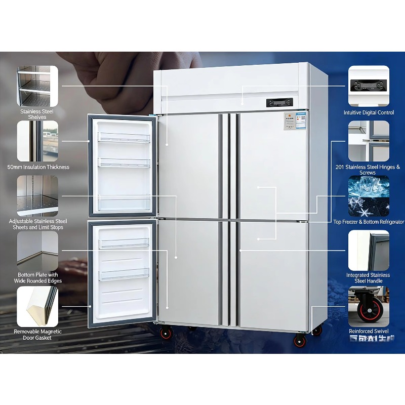 ตู้แช่แข็งสแตนเลสแบบตั้งตรงสอง - Commercial Kitchen Door บทวิจารณ์และราคา