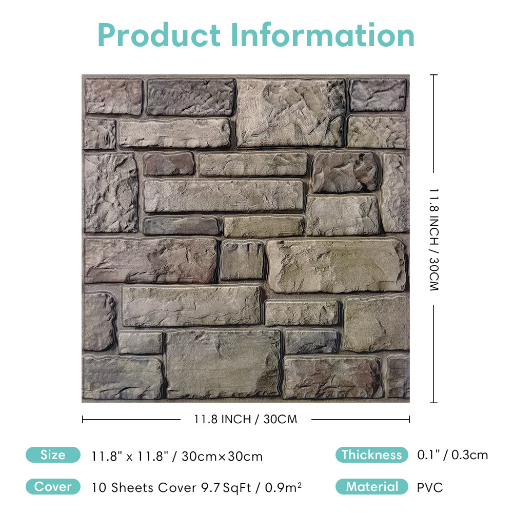 10 ชิ้น 3D Faux หิน Peel และ S - Commercial Kitchen Wall Panels บทวิจารณ์และราคา